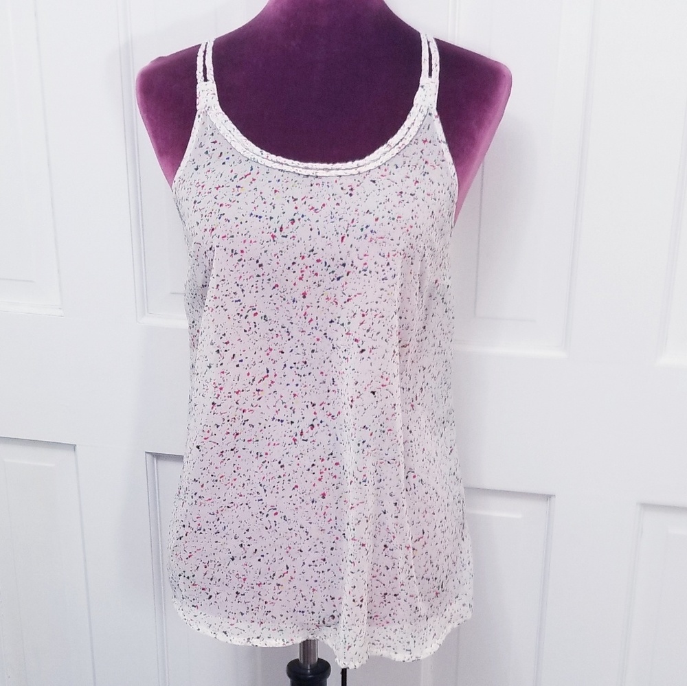 SKIES ARE BLUE Cream Spaghetti Strap Tank